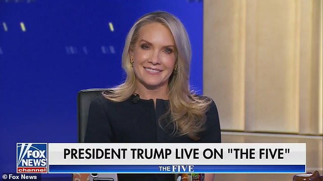 Dana Perino smiles on Fox News as Donald Trump said she was getting more beautiful with age when she was asking him about the humanitarian disaster in Iran