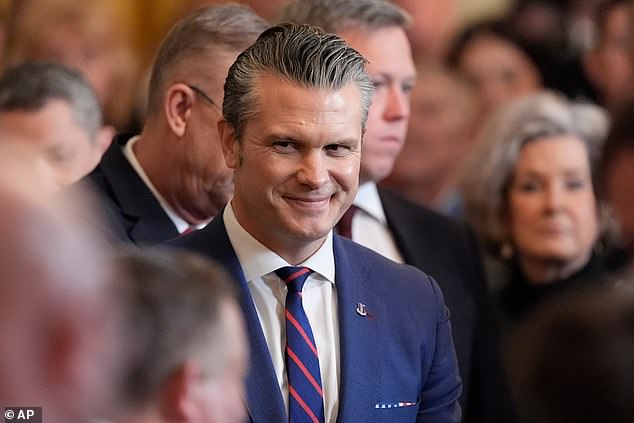 Secretary of War Pete Hegseth attended the Medal of Honor ceremony at the White House on Monday, March 2, 2026 after holding a press conference at the Pentagon earlier in the day on the weekend military strikes in Iran