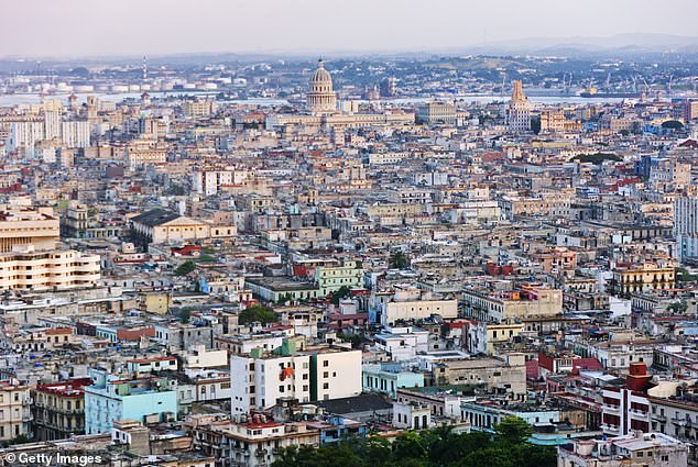 Trump warned that Cuba would 'make a deal' with the United States or face American action regardless. Pictured, a view of the Cuban capital, Havana from above