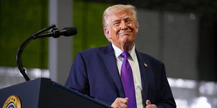 Trump smiles after giving a speech in Hebron, Kentucky on March 11, 2026