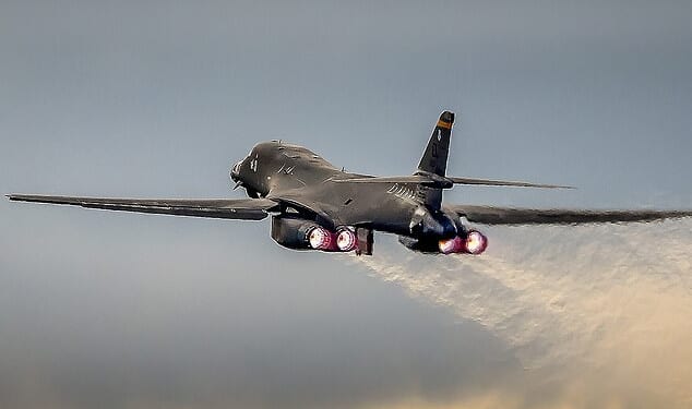 US bombers have been spotted taking off from RAF Fairford just hours after Donald Trump vowed to inflict 'death, fire and fury' on Iran