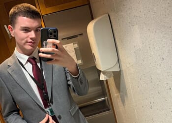 'Non-Jewish Zionist' Brodie Mitchell, 20, (pictured) was reprimanded by Royal Holloway, University of London, for likening Huda El-Jamal's keffiyeh scarf to a tea towel