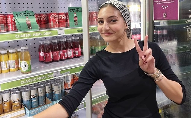 The second-year student made the barb after Ms El-Jamal (pictured), the president of the Friends of Palestine Society, dubbed him a 'wannabe Jew'