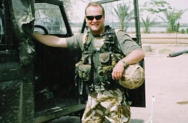 Tim Balsom, 51 (pictured during his tour of Iraq), said veterans do not trust Labour