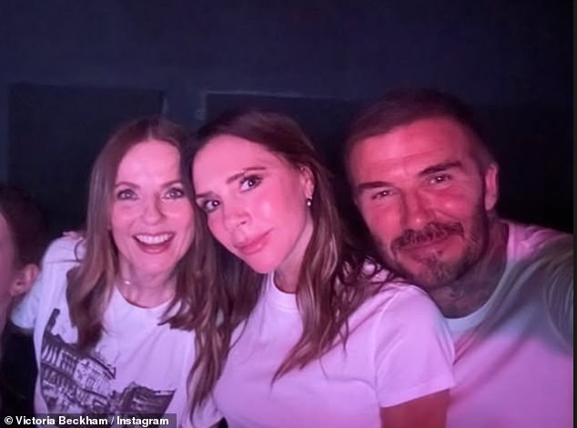 Victoria's husband David was also in attendance with Geri joining the couple for a photo