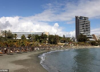 Beaches in Limassol, Cyprus, are usually packed with tourists enjoying the sunshine - but last week, many were left empty