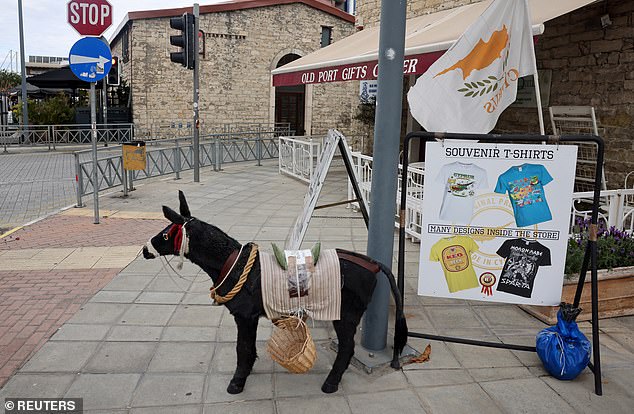 An empty souvenir shop in Limassol