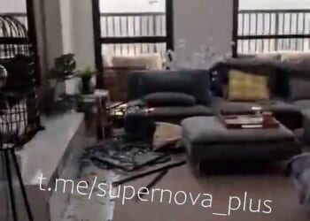 Video footage shows the inside of a Dubai apartment, where a British expat was living, after a Iranian suicide drone attacked