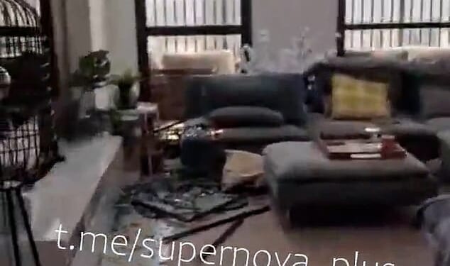 Video footage shows the inside of a Dubai apartment, where a British expat was living, after a Iranian suicide drone attacked