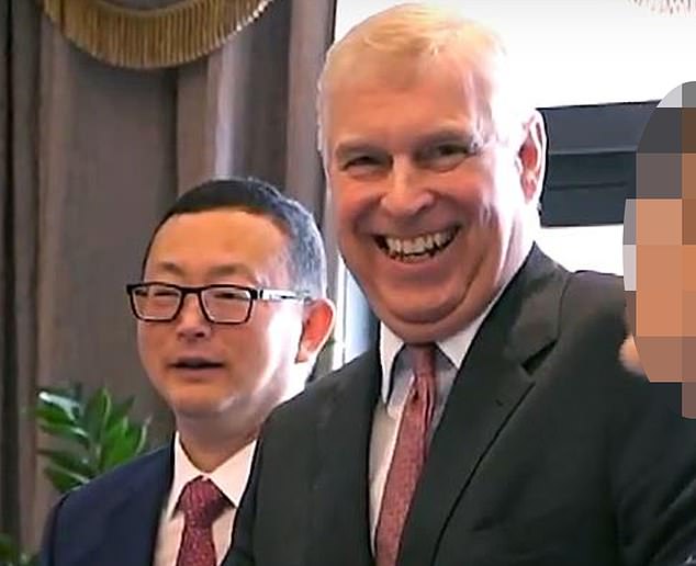 In April 2025, Andrew was already embroiled in another rather notable scandal - following the release of documents in December 2024 which revealed the royal's close bond with alleged Chinese spy Yang Tengbo (pictured together)