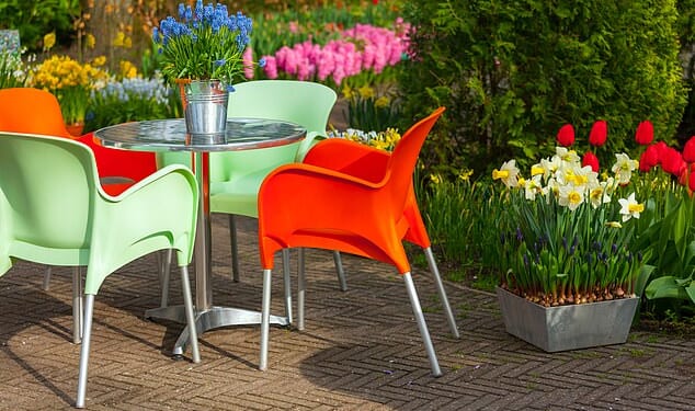 The garish bright (and uncomfortable) plastic chairs come across as cheap and won't stand the test of time