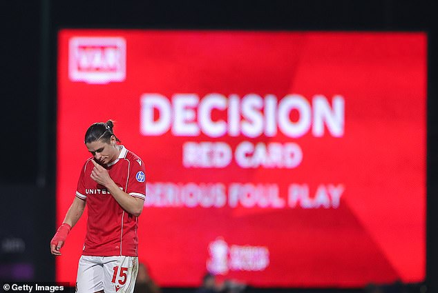 George Dobson was given his marching orders in a key moment in the FA Cup clash