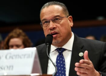 Minnesota Attorney General Keith Ellison testifies Wednesday during a House Oversight and Government Reform Committee hearing in the U.S. Capitol Building in Washington, D.C. The committee held the hearing to examine the alleged misuse of federal funds intended for Minnesota social services and Medicaid programs.