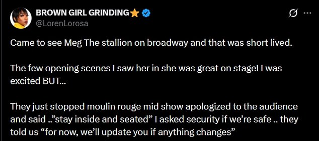 Loren Lorosa - a producer of The Breakfast Club - explained on X that Megan had taken part in opening scenes until the show was suddenly stopped