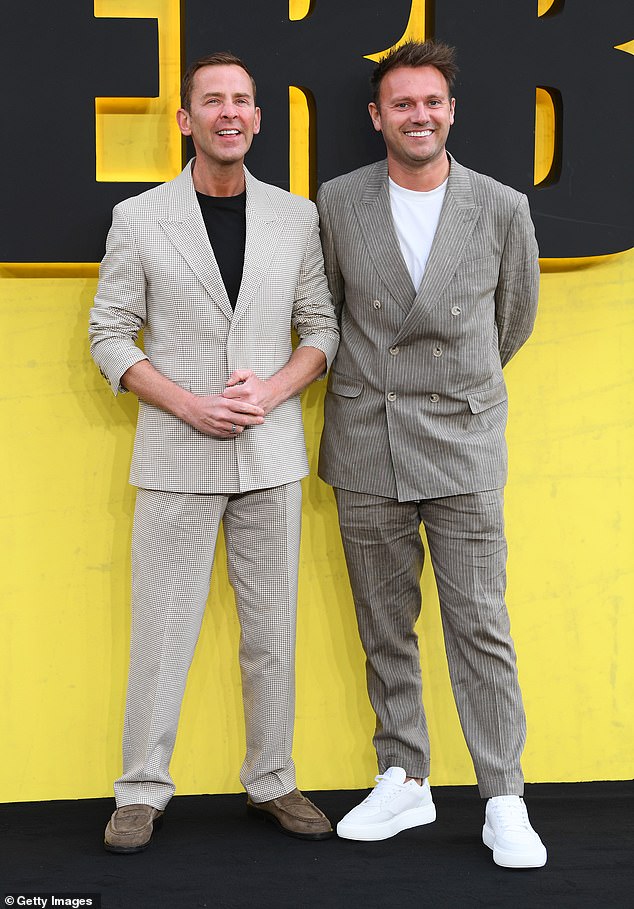Scott Mills and his husband Sam Vaughan last April. They married in 2024 after appearing on BBC's reality show Celebrity Race Across the World