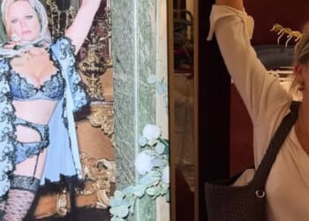 Emily Atack shows off incredible weight loss as she poses in front of her own modelling pic outside Harrods