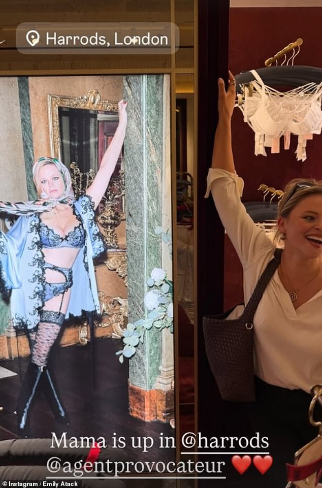 The actress also paid a visit to Harrods to celebrate her new Agent Provocateur campaign