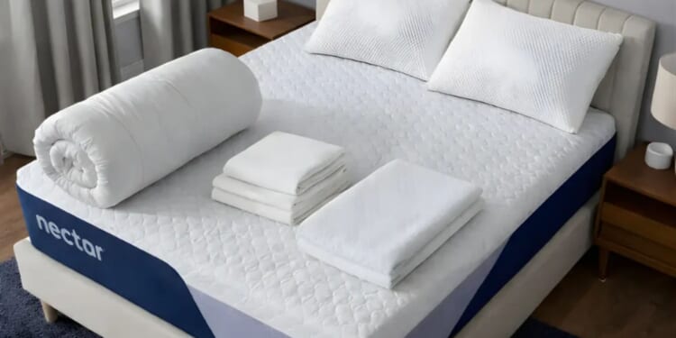 Huge Nectar Sleep bundle includes mattress, pillows, duvet, mattress protector AND bedding for £349