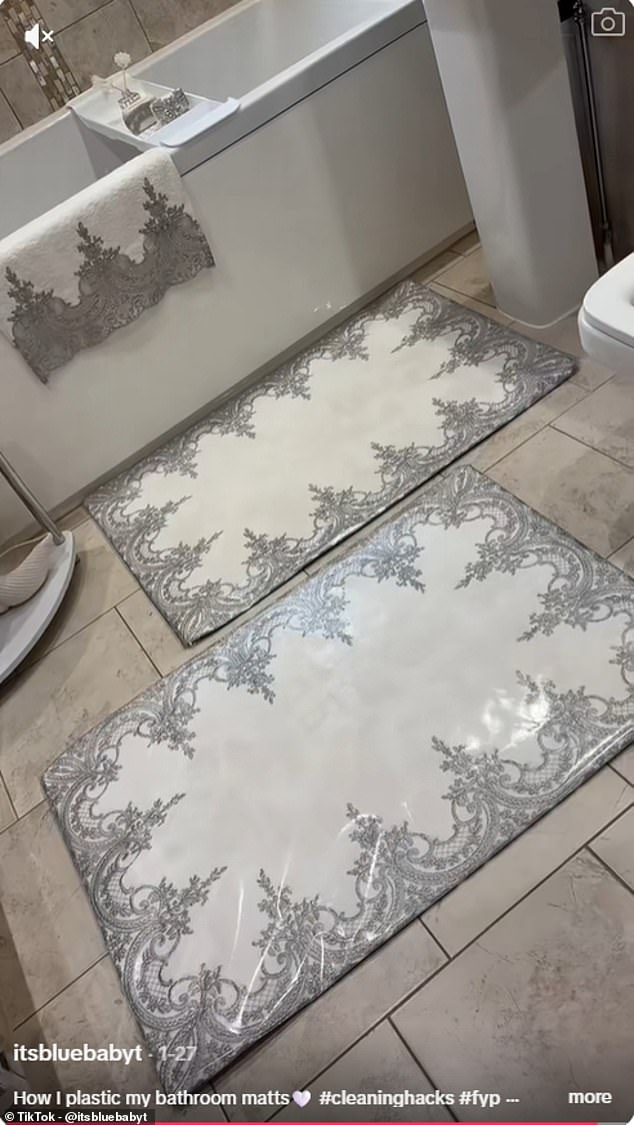 Other commonly 'plastic-ed' soft furnishings include bathroom mats