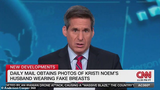 John Berman, who anchored Anderson Cooper 360 Tuesday, cited the Daily Mail report on the show. He alleged the photos raise 'concern about potential blackmail attempts and the vetting procedures used by the White House and Congress'