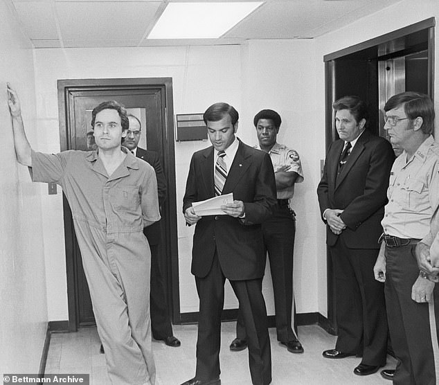 Ted Bundy in Leon County jail in Tallahassee, Florida, in July 1978 after being charged with the murders of two Chi Omega students