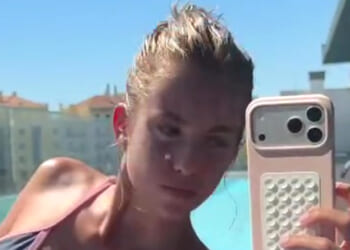 Lando Norris' model ex-girlfriend Margarida Corceiro sizzles in bikini by pool as she shows F1 star what he's missing