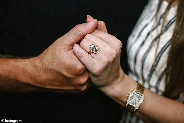 The ring: He presented Swift with a custom-designed old mine-cut diamond engagement ring in his backyard in Lee's Summit, Missouri