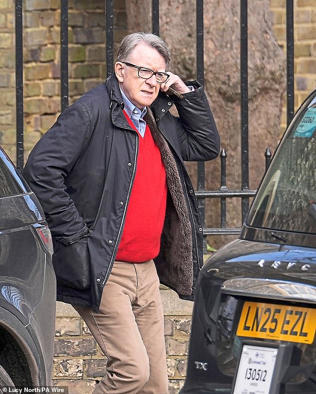 Lord Mandelson was arrested last month accused of passing sensitive information onto paedophile financier Jeffrey Epstein during his time as business secretary