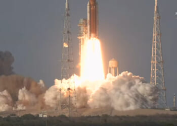 Nasa astronauts BLAST OFF into space as first human Moon voyage in 50 years launches on historic 10-day mission