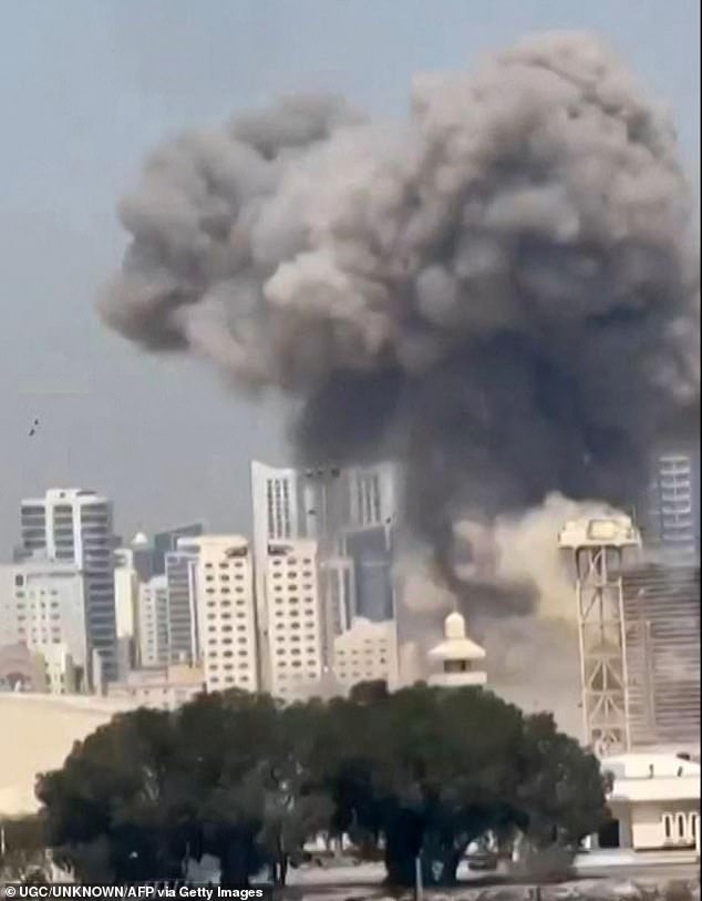 A base for the US Fifth Fleet in Bahrain following a drone or missile attack on February 28 as Iran vowed retaliation following US and Israeli strikes