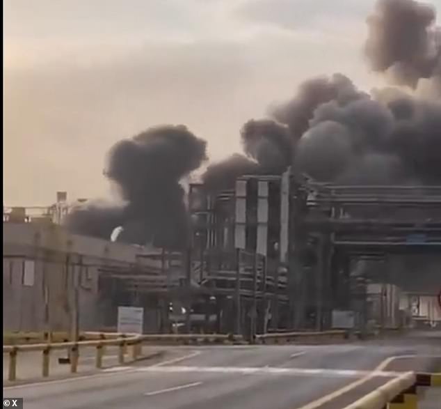 Scenes from the Ras Tanura refinery, owned by Saudi Aramco, after it was subjected to an Iranian attack that targeted one of the Kingdom's most vital energy facilities