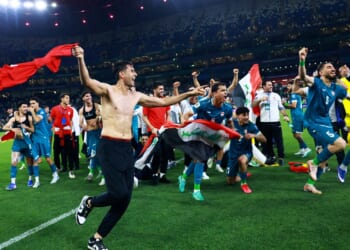 Iraq coach collapses in terrifying scenes during jubilant celebrations after reaching first World Cup for 40 years