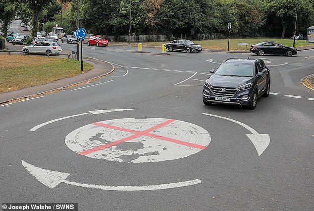 In some counties, its activists have taken to painting flags on roundabouts (picture from Dorest)