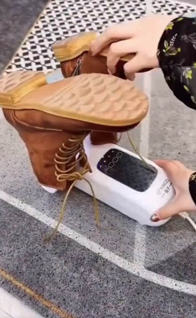 Dried with an electric machine that seeks to keep them fresh, these shoes are not bundled into a messy cupboard in the hallway or placed on a traditional shoe rack. Instead, they are kept in a specially heated drawer for maximum comfort