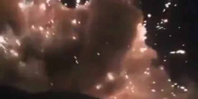 Chilling vid shows 'Tehran warhead pummeling target' as 7 MILLION Iranians are 'locked & loaded' to fight Trump invasion