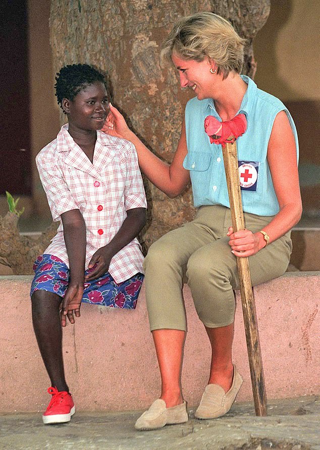 The princess was brought to tears when she met then 16-year-old Sandra Thijika (pictured), a victim of a landmine explosion, and watched on as the young teenager was measured for a prosthetic leg after a nine-year wait