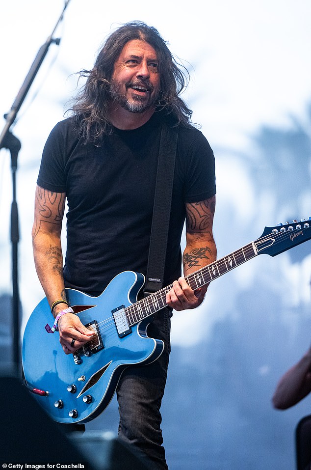 The Hole singer said that fans of the Foo Fighters frontman continue to be rude to her - under the false idea she and Grohl are at odds. Pictured 2025 in Indio, California