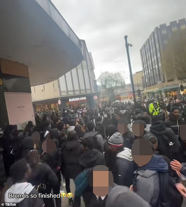 Last Friday, youths gathered in Birmingham city centre where they also ran through the streets