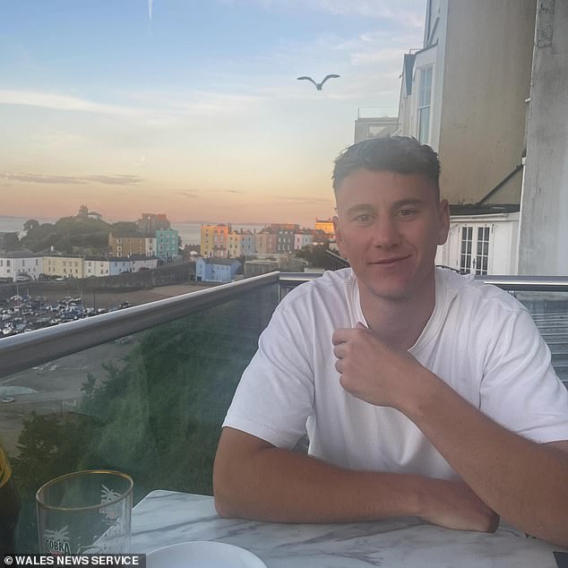 Adam Muskett (pictured) died at the scene of the crash on the A477 in Carmarthensire, West Wales