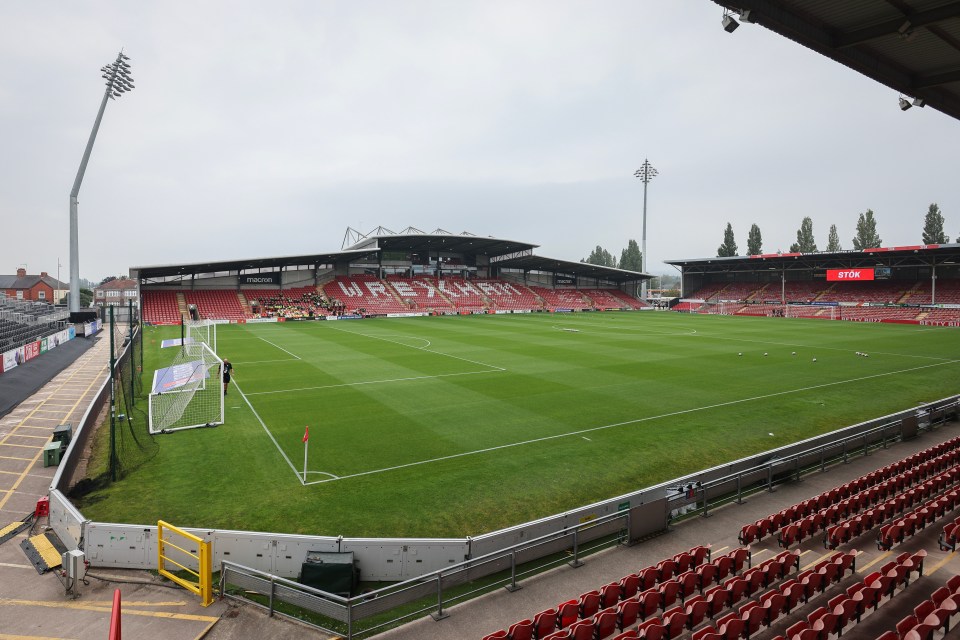 General view of the SToK Cae Ras stadium, home of Wrexham AFC, before a Sky Bet League One match.
