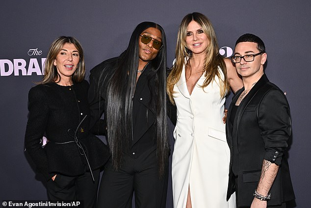 Klum was also joined by Zendaya's stylist, Law Roach (second from left), as well as Project Runway judge Nina Garcia and designer Christian Siriano