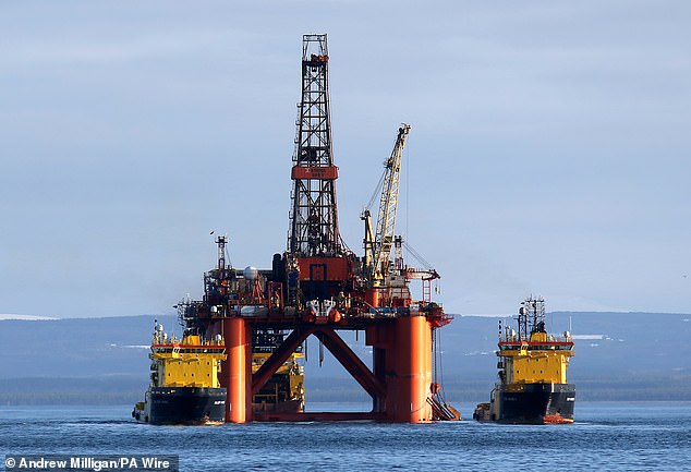 A file picture of an oil platform in the North Sea off the coast of Scotland
