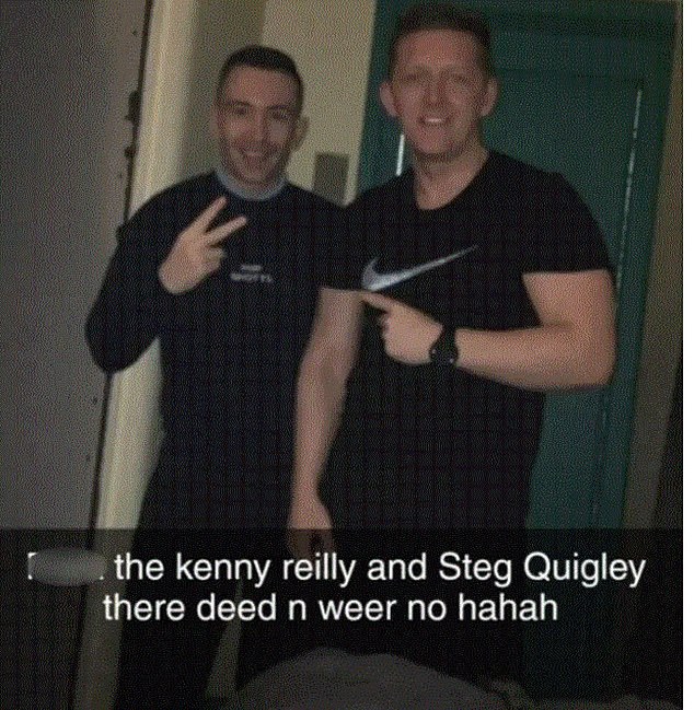 In another photo posted to his social media, McCulloch (pictured right) boasted that his murder victim was 'dead and we're not' (sic)