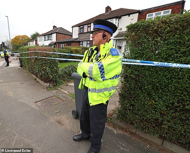 The scene on Manchester Rd, Warrinton, after Ms Kennedy was stabbed