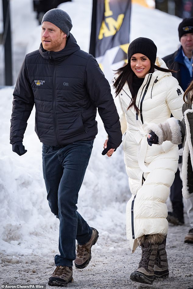 Pictured: The Duke and Duchess of Sussex at the Hillcrest Recreation Centre during the 2025 Invictus Games in Vancouver, Canada on February 10, 2025