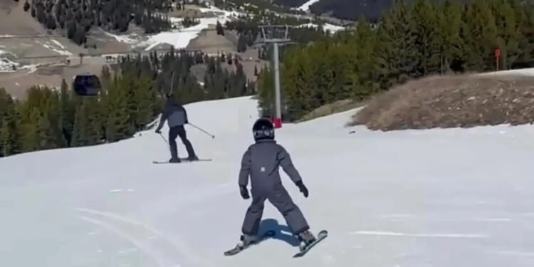 Meghan shares adorable video of Archie, 6, skilfully skiing with dad Prince Harry as she says he's a 'quick learner'