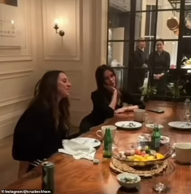 In February Victoria joined Emma, Geri and Mel C to sing at her London home - while Mel B was away on honeymoon