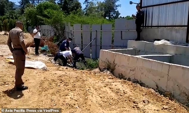 Police at the scene as they investigate the mysterious death of the reality star after mysterious CCTV footage appeared to show him sprinting down a quiet road