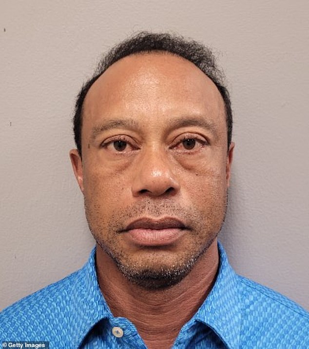The golf legend's mugshot from the police station showed him with glassy, bloodshot eyes