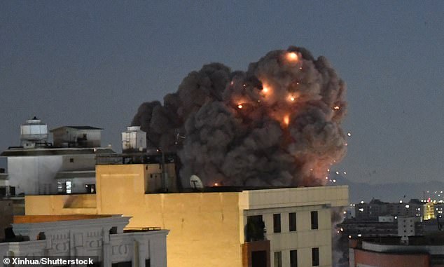 A huge smoke cloud rises from a building in the city of Tehran earlier this week. Several areas in the Iranian capital Tehran and the neighboring Alborz province came under US and Israeli attacks